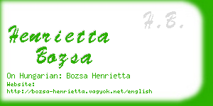 henrietta bozsa business card